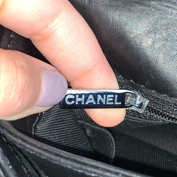 Chanel Aged Lambskin Chain 3 Compartment CC Flap Bag Black - Picture 7 of 11